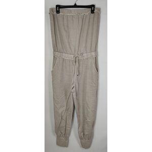 Young Fabulous & Broke Sleeveless Reeve Jumpsuit Size Medium Tan Tapered Tube